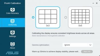 ASUS ProArt Calibration: Versionshinweis (Screenshot Software ASUS)