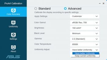 ASUS ProArt Calibration: Einstieg (Screenshot Software ASUS)
