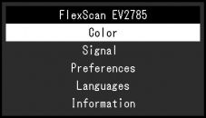 OSD: Hauptmenü (Screenshot Handbuch EIZO)