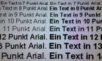 Grafik zur Darstellung von Schrift bei HD-Auflösung