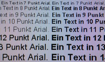 Grafik zur Darstellung von Schrift bei nativer Auflösung