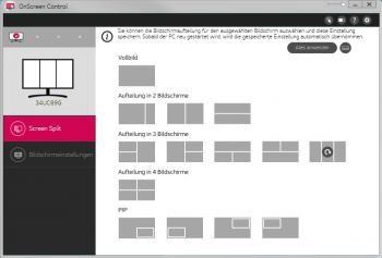 Screen Split erlaubt die Aufteilung des Bildschirms in verschiedene Bereiche