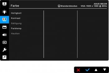 OSD: Farbeinstellungen (Screenshot Handbuch ASUS)