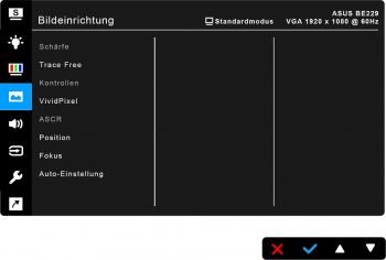 OSD: Bildeinrichtung (Screenshot Handbuch ASUS)