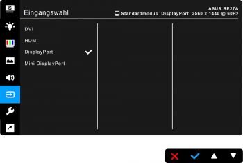 OSD: Eingangswahl (Screenshot Handbuch ASUS)