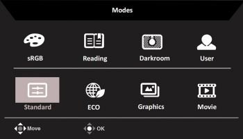 OSD: Bildmodi (Screenshot Handbuch Acer)