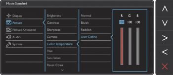 OSD: Bildeinstellungen (Screenshot Handbuch BenQ)