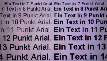 Darstellung von Schrift bei HD-Auflösung