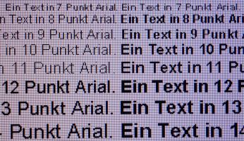 Darstellung von Schrift bei nativer Auflösung