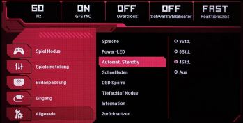 Menü für allgemeine Einstellungen