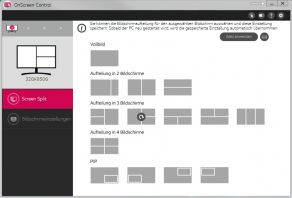 Screen Split erlaubt die Aufteilung des Bildschirms in verschiedene Bereiche