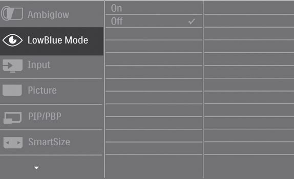OSD: Beispiel 1 (Screenshot Handbuch Philips)