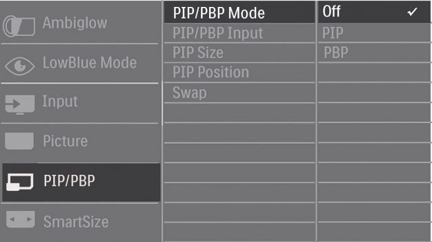 OSD: Beispiel 2 (Screenshot Handbuch Philips)