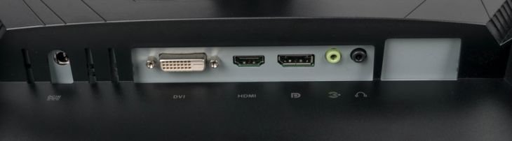 Anschlüsse des Asus VG258Q - der HDMI-Anschluss liegt nur in der Version 1.4 vor
