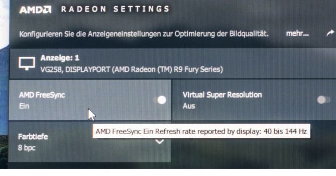 FreeSync kann beim ASUS VG258Q schon bei 40 Hz greifen