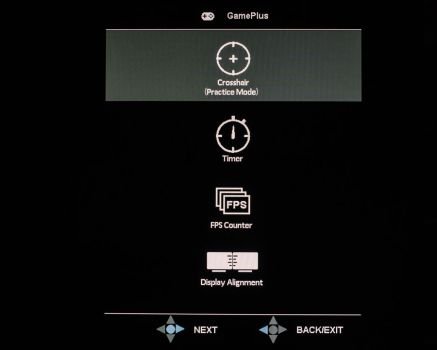 Auch ASUS bekannte Toolbox „GamePlus“ ist wieder im OSD vorhanden
