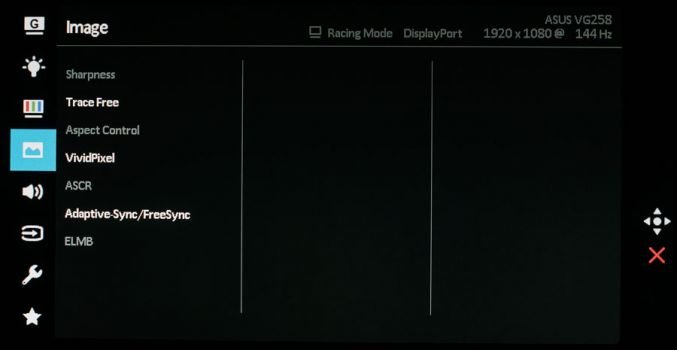 Die Spieleinstellungen sind im OSD unter einem Punkt zusammengefasst