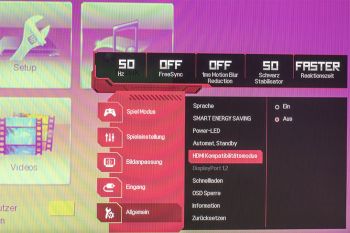 HDMI 2.0 ausgeschalten
