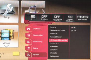 HDMI 2.0 eingeschalten