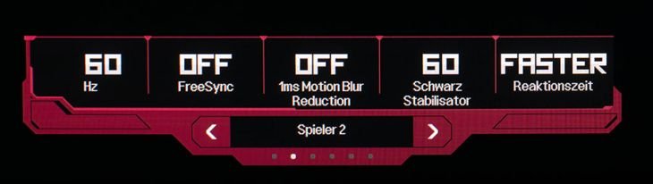 Spieleinstellungsvorauswahl des LG 27GK750F-B