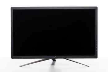 Ansicht des Monitors von vorn in der niedrigsten Stellung