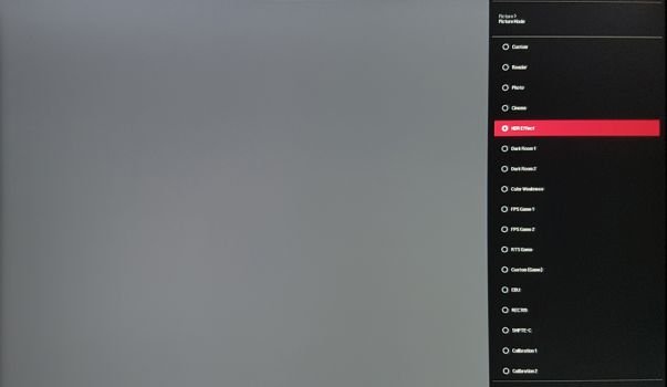 Auswahl des Picture-Modus „HDR-Effekt“