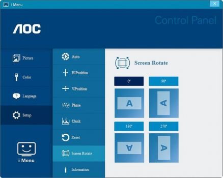 Software-OSD „i-Menü“ des AOC I1601FWUX
