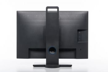 Ansicht des BenQ SW240 von hinten in der niedrigsten Stellung