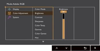 OSD: Farbanpassungen (Screenshot Handbuch BenQ)