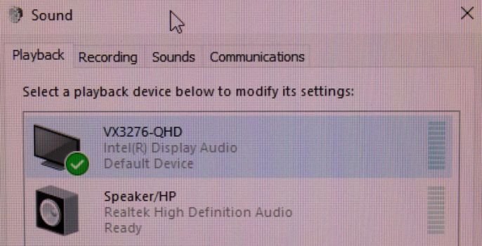 Auswählbar in Windows, aber es wurde kein Sound wiedergegeben