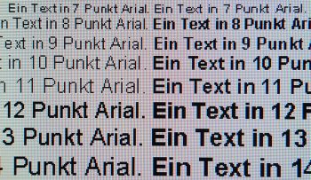 Darstellung von Schrift bei nativer Auflösung