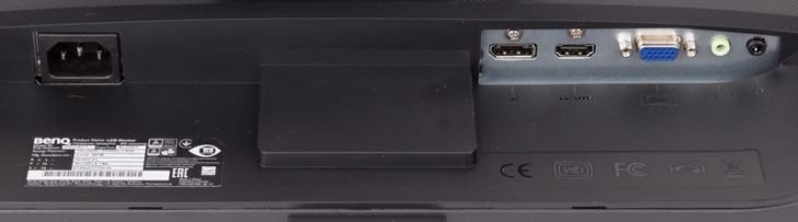 Strom, DisplayPort, HDMI, VGA und Audio des BenQ BL2480T
