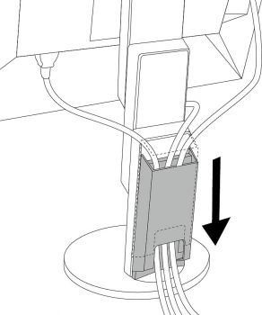 Alternative Kabelführung mit kompletter Abdeckung des Eizo EV3285