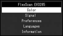 OSD: Hauptmenü (Screenshot Handbuch EIZO)