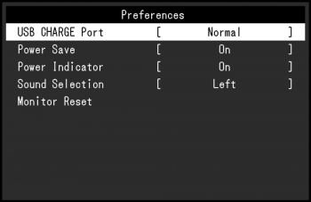 OSD: Systemeinstellungen (Screenshot Handbuch EIZO)