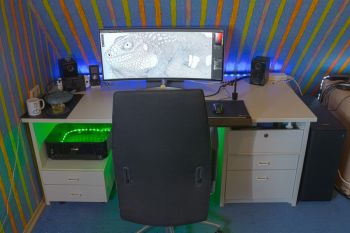 Künstlerische Arbeit ist am 38WK95C-W ein reines Vergnügen. An das obszöne Platzangebot muss man sich aber erst mal gewöhnen