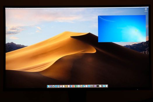Picture-in-Picture-Mode: Mac OS im Hauptbild mit Windows als eingebettetes kleines Bild