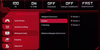 OSD: Bildanpassung Gamma
