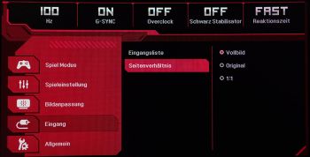 OSD: Eingang Seitenverhältnis