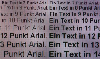 Darstellung von Schrift bei nativer Auflösung