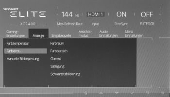 Farbeinstellungen im OSD