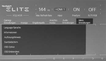 Allgemeine Einstellungen im OSD