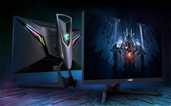 Gigabyte Aorus AD27QD Gaming-Monitor Vorder- und Rückseite