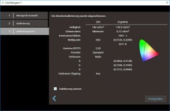 CN V7: Ergebnis und optionaler Start der Validierung (Screenshot)
