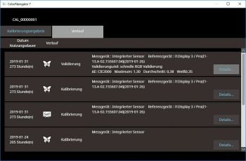 CN V7: Verlaufsanzeige pro Bildmodus (Screenshot)