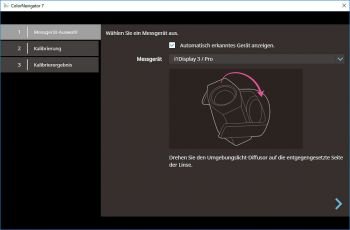 CN V7: Auswahl Messgerät (Screenshot)