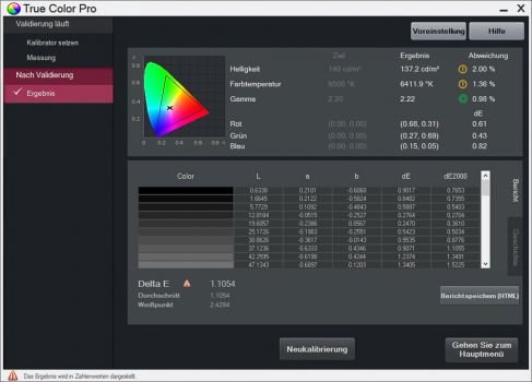TCP: Ergebnis der Validierung (Screenshot TCP)