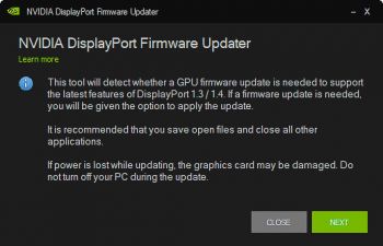 NVIDIA-Firmware-Update: Warnhinweis