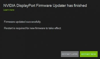 NVIDIA-Firmware-Update: Neustart nach Abschluss