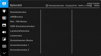 OSD: Bildmodi (Screenshot Handbuch ASUS)